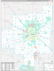 Indianapolis-Carmel-Anderson Metro Area Wall Map Premium Style 2024
